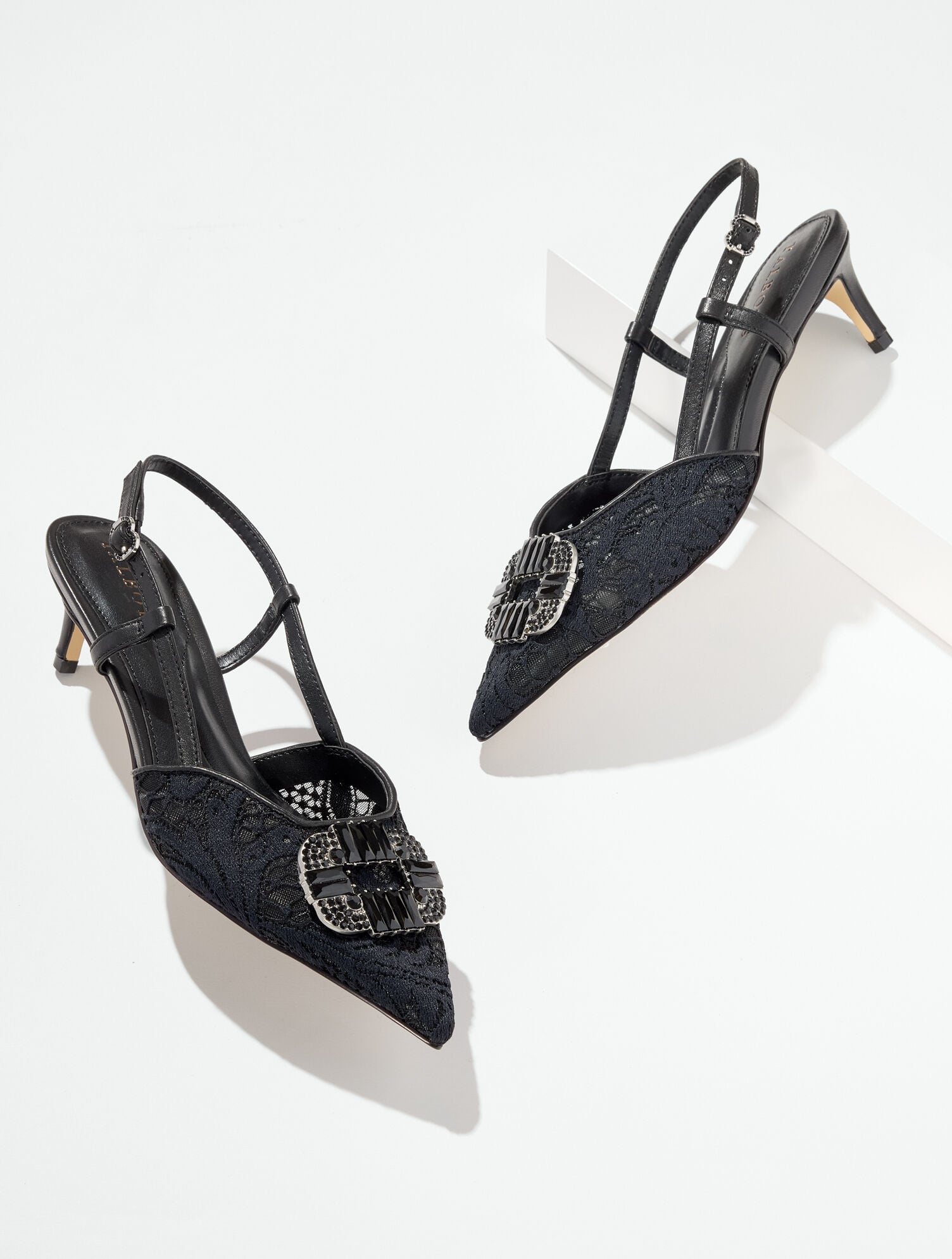 Elena Embellished Slingback Pumps - Fern Lace