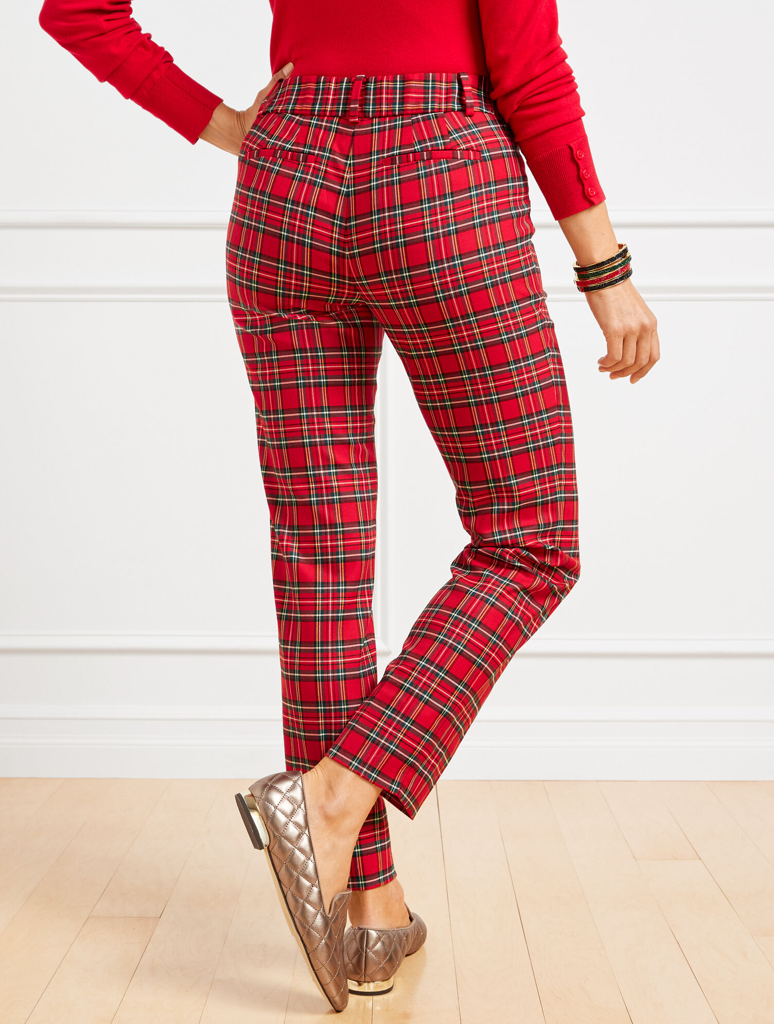 Talbots Hampshire Ankle Pants - Apple Cider Plaid