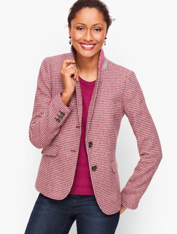 Shetland Wool Blazer - Houndstooth