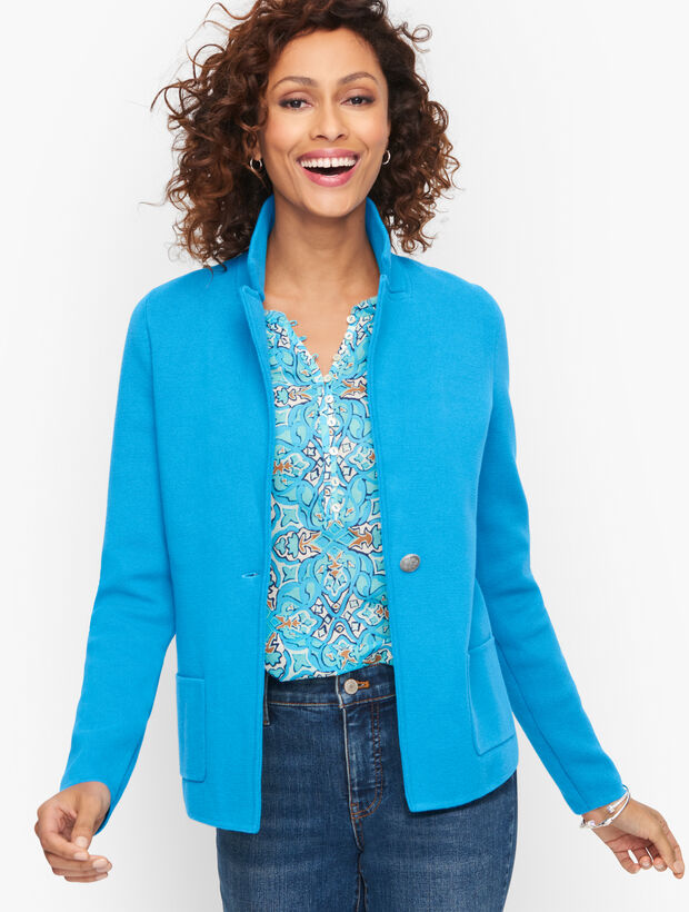 Notch Collar Sweater Jacket
