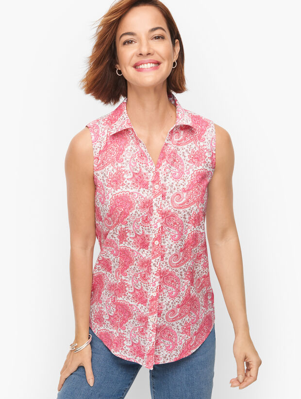 Sleeveless Perfect Shirt - Paisley Daisy