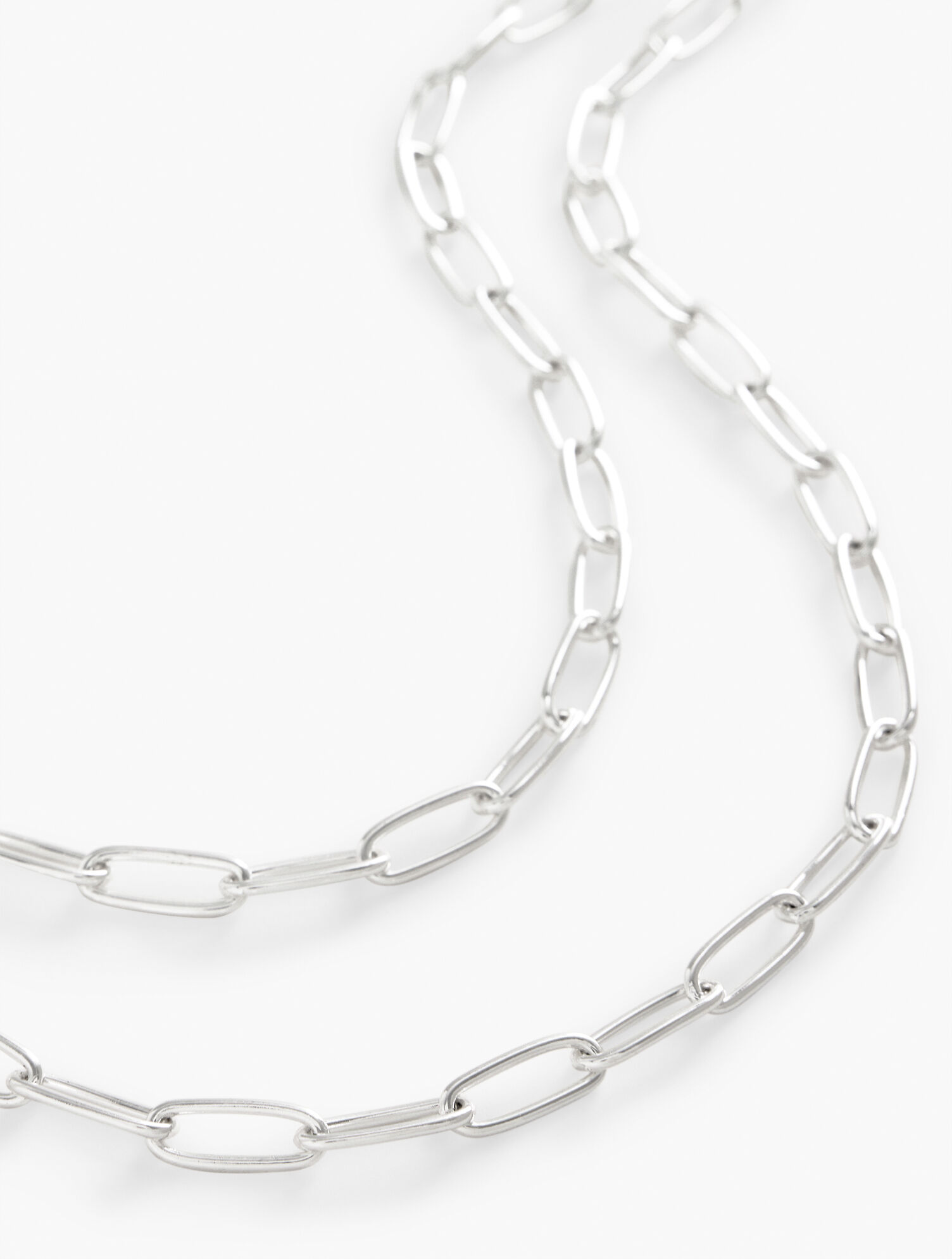 Layered Paperclip Link Necklace