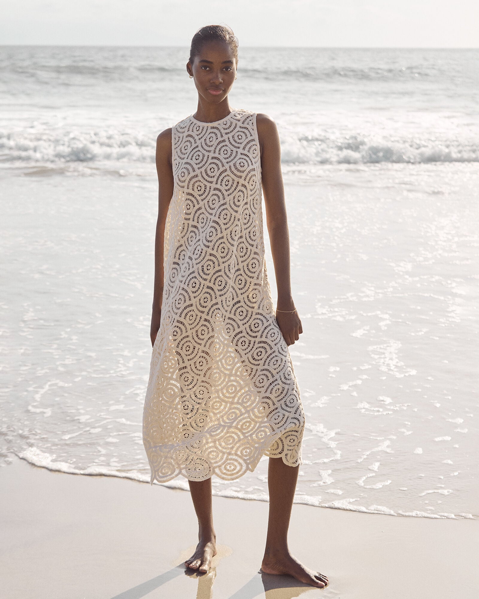 crochet midi beach dress Surf Gypsy Beach Vibe Printed Satin Maxi Dress Beach / Medium main image 1