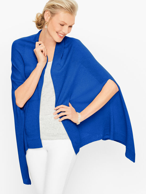 Plus Size Linen Ruana Wrap - Solid | Talbots