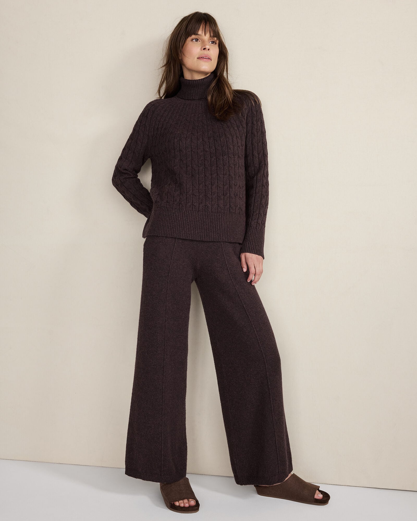 Minimalist Plain Cable Sweater main image 1