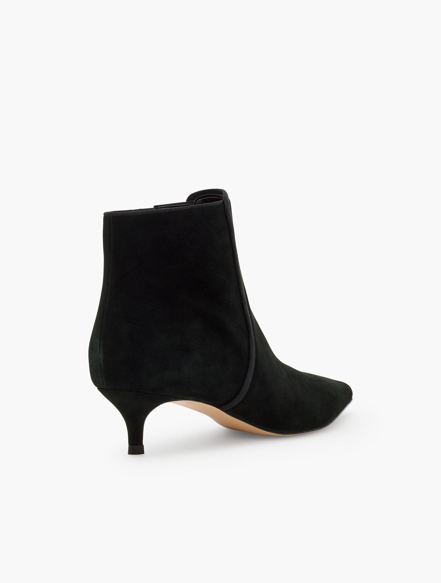 Iona Binding Kitten-Heel Ankle Boots - Suede