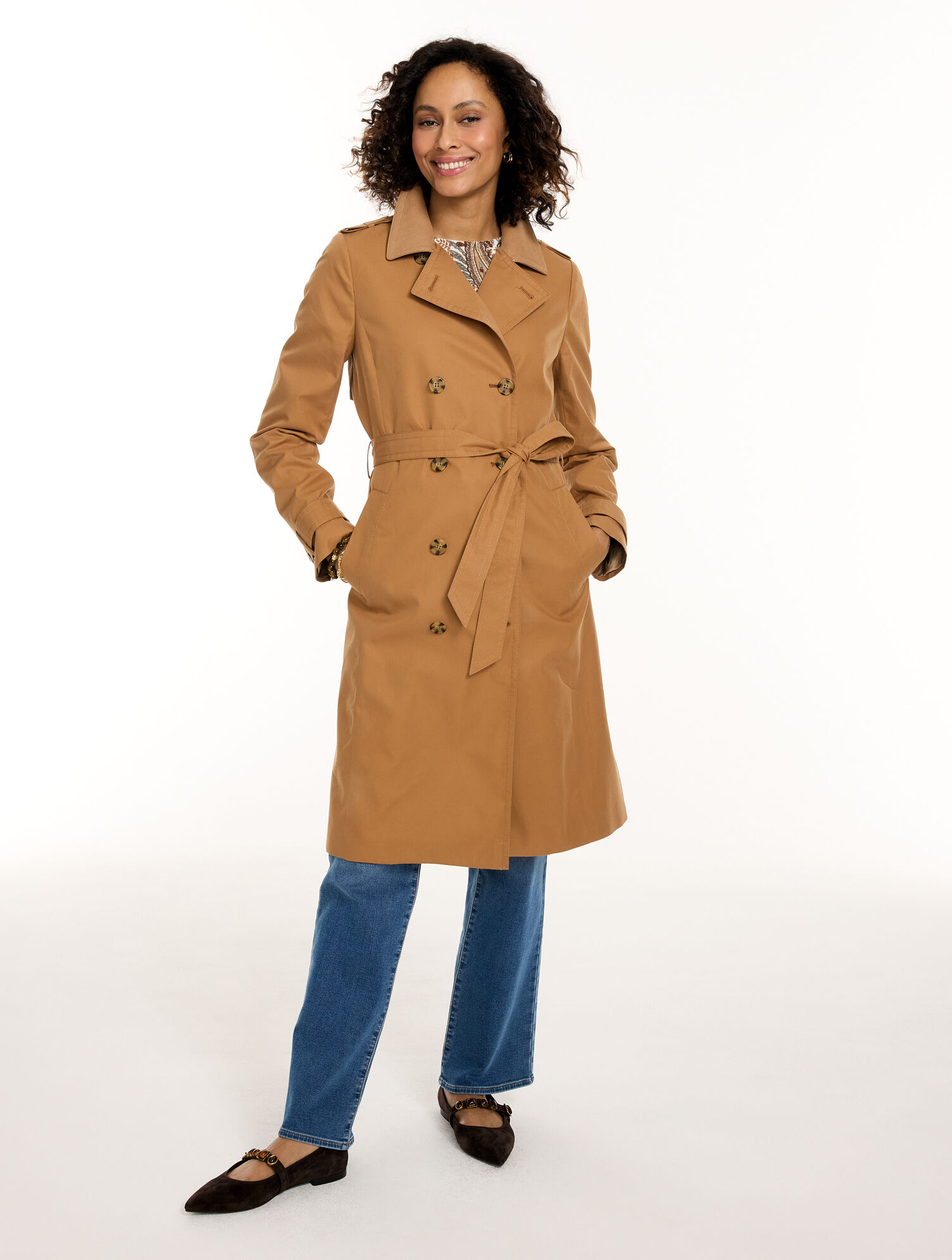 Twill Double Breasted Trench Coat