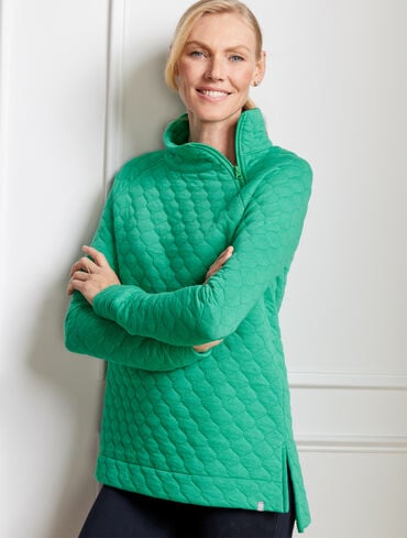 Asymmetrical Zip Quilted Pullover