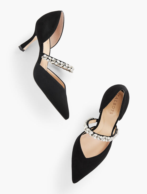 Evelyn Pearl Pumps - Suede