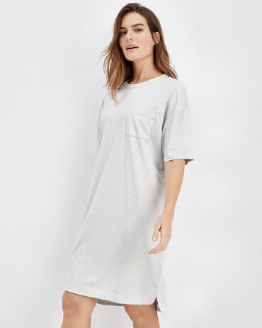 Organic Cotton Jersey Scallop Print Sleep Dress
