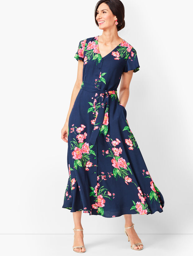 Painterly Floral Fit &amp; Flare Dress