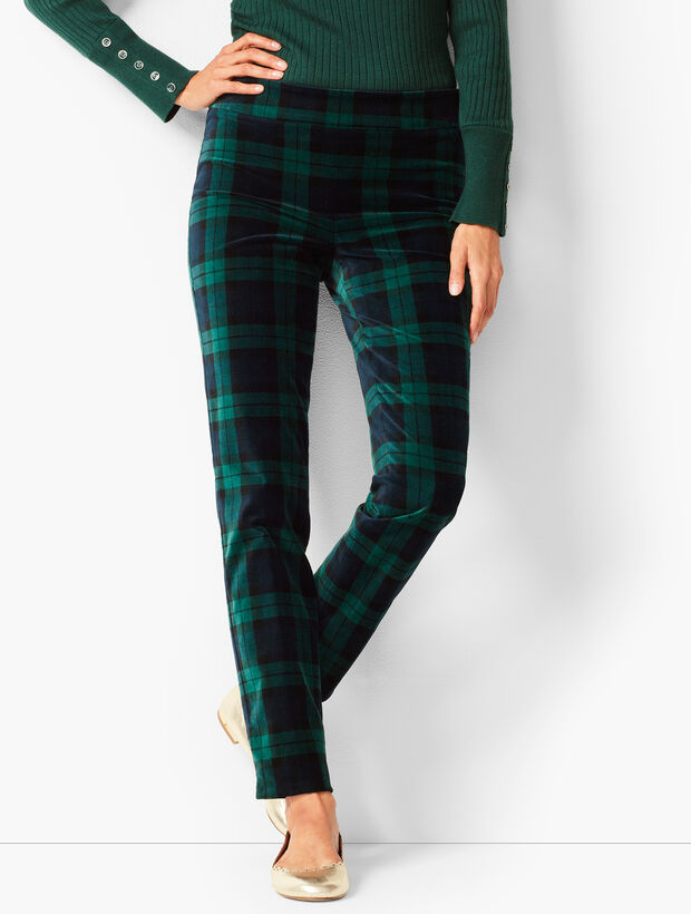 Velveteen Talbots Chatham Ankle Pants - Black Watch Plaid