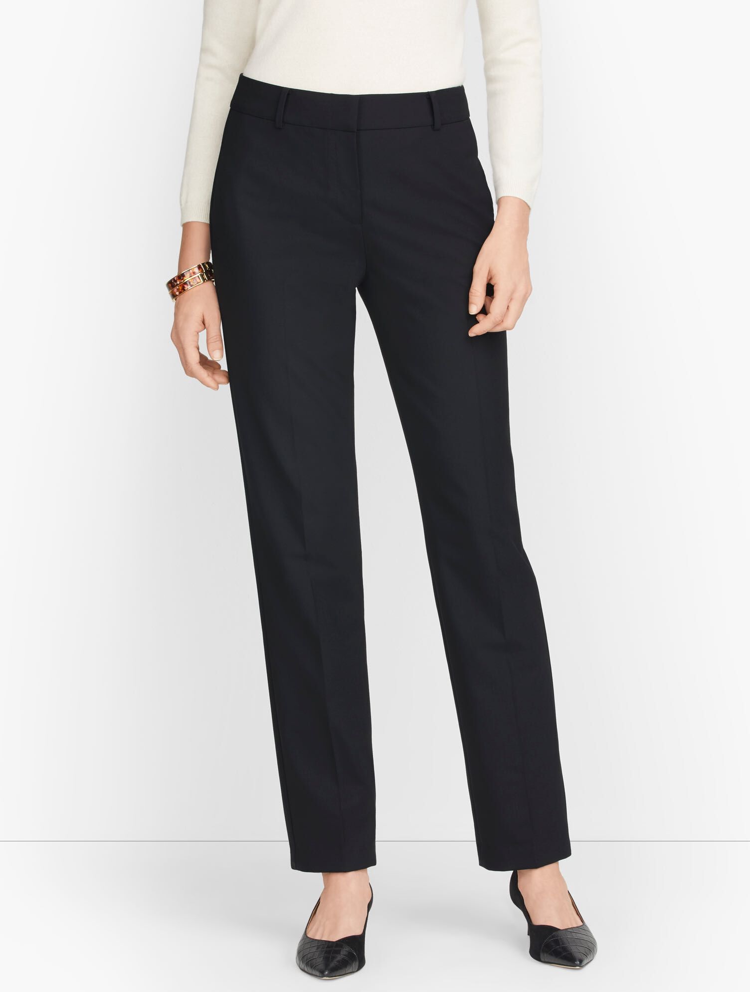 Luxe Wool Straight Leg Pants - Black | Talbots