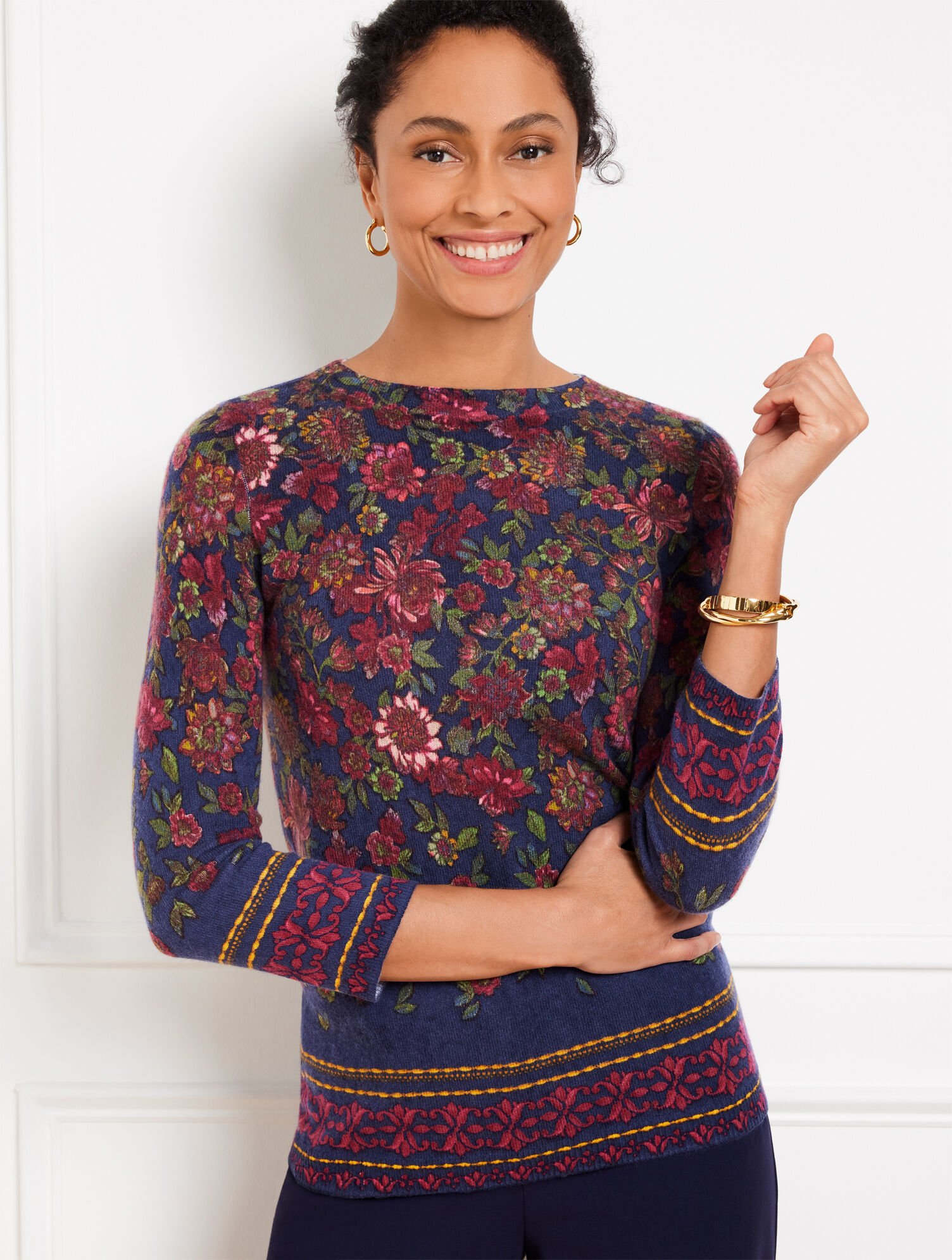 Audrey Cashmere Sweater - Stunning Floral