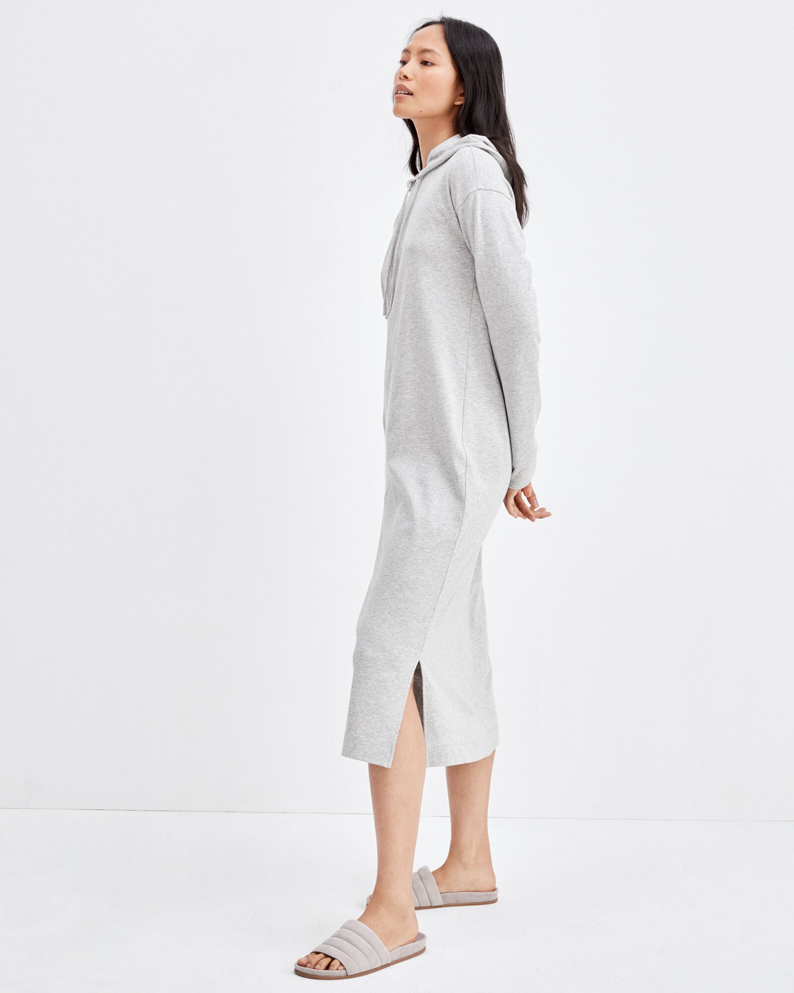 Organic Cotton Interlock Hooded Midi Dress | Haven Well Within