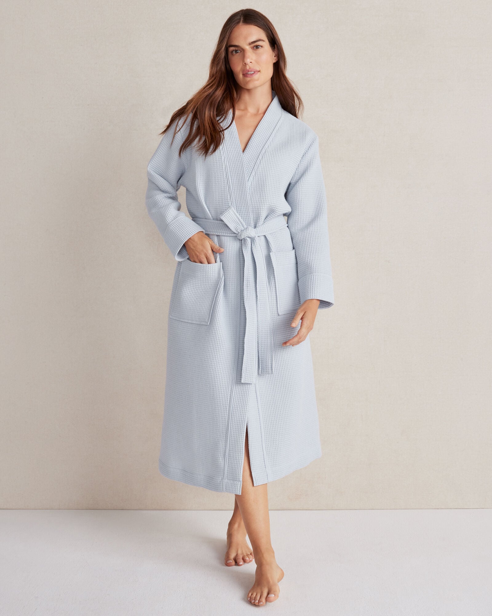 white christmas dresses Cotton Waffle Long Robe Gray / L by Sleepy Bungalow main image 0