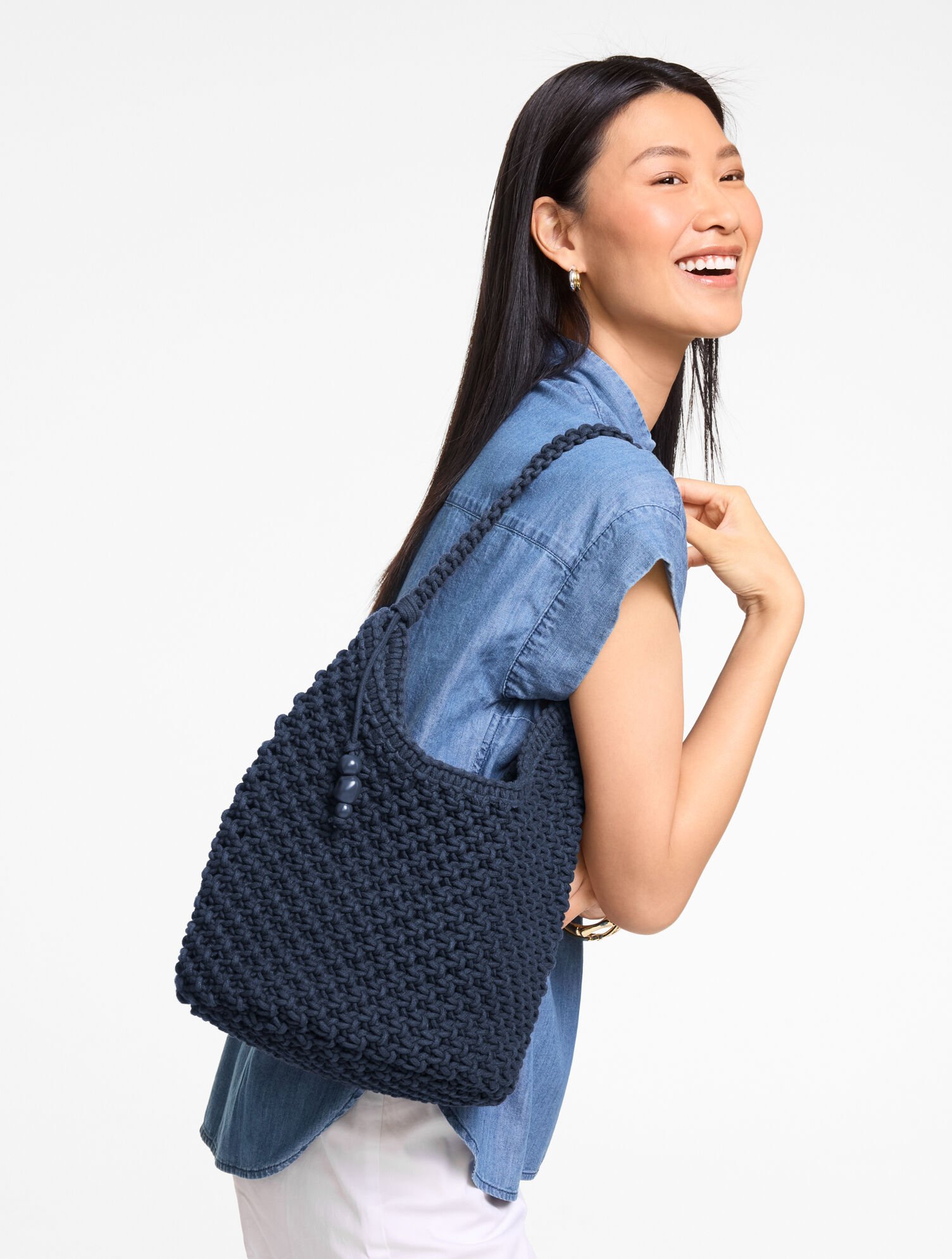 Knotted Cord Hobo Bag