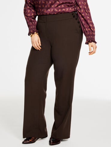 Women's Brown Wide-Leg Pants | Talbots Women's Brown Wide-Leg Pants | Talbots