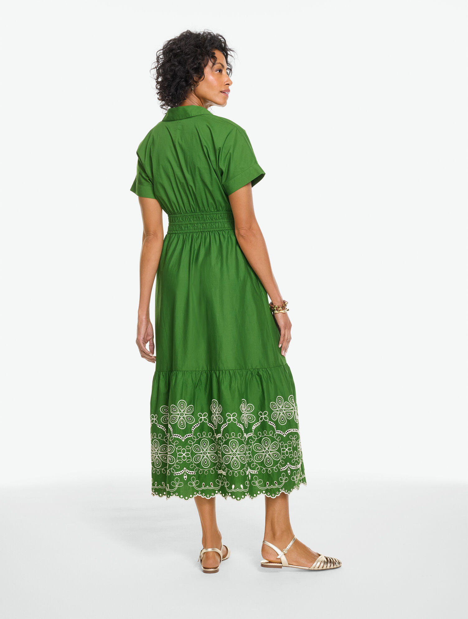 Eyelet Poplin Smocked Dress