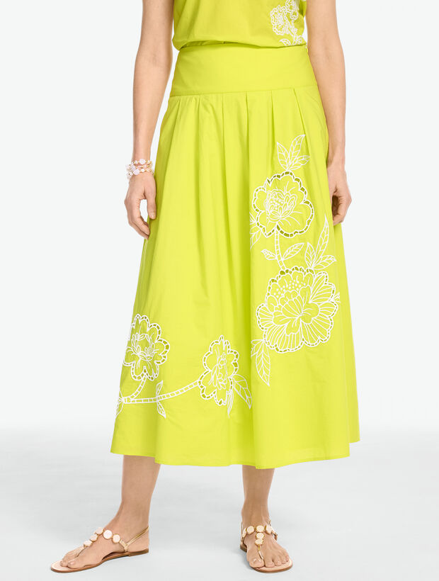 Embroidered Piper Pleated Patio Skirt