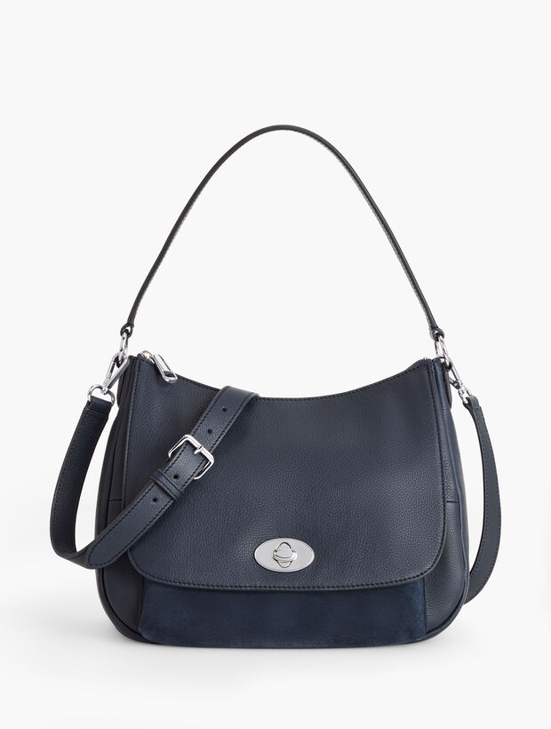 Soft Pebbled Leather Hobo Bag