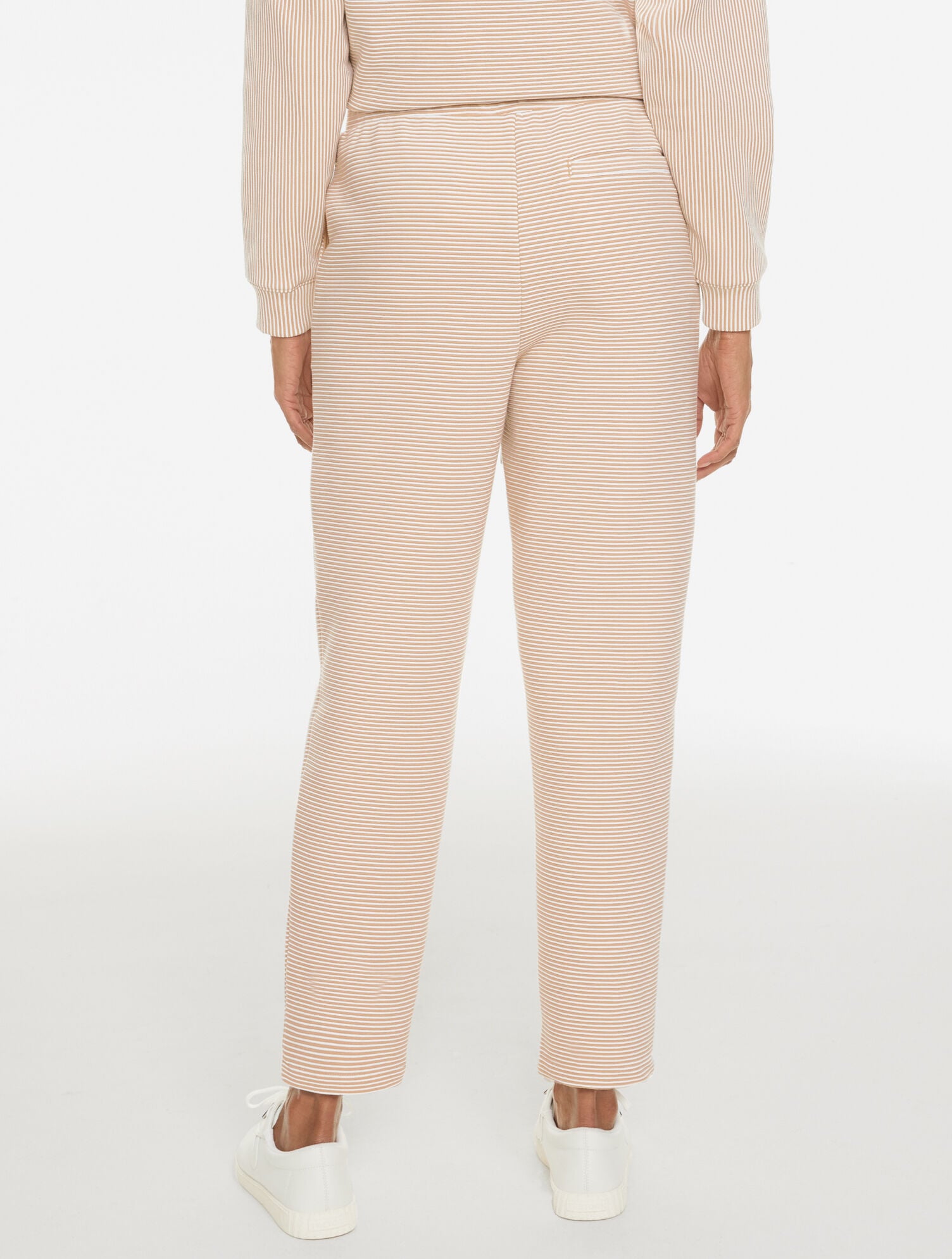 Ottoman Rib Taper Leg Pants - Stripe