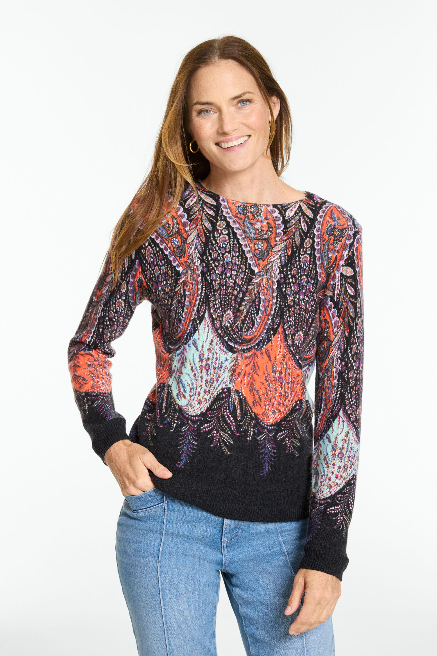 Crewneck Pullover - Ravishing Paisley