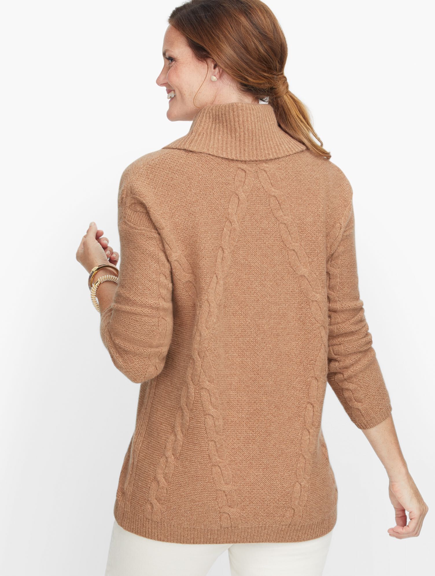 Cashmere Mixed Stitch Cowlneck   Sweater