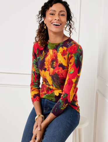 Audrey Cashmere Sweater - Brushed Floral
