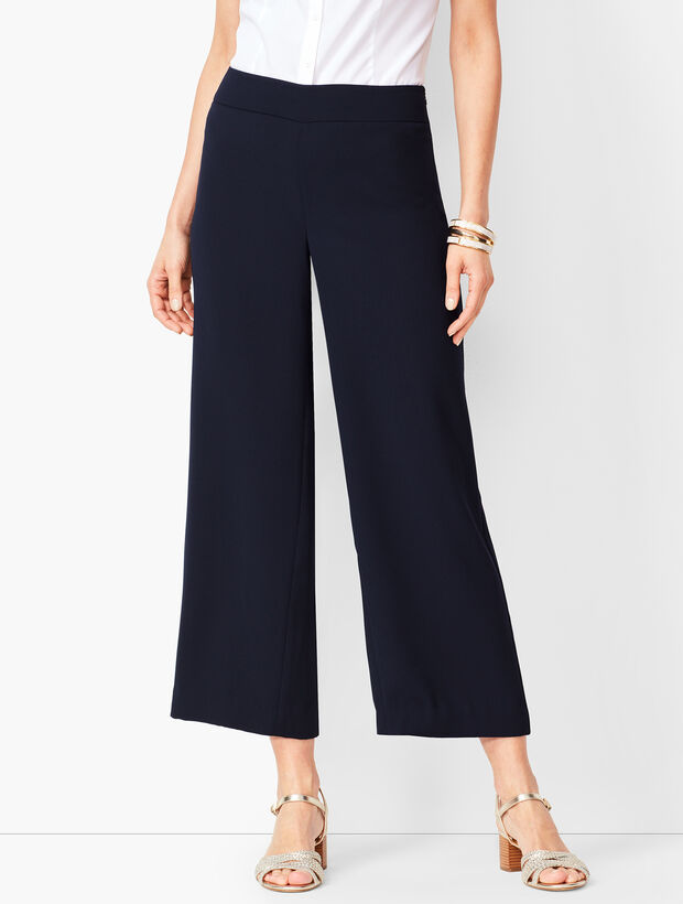 Crepe Wide-Leg Crops