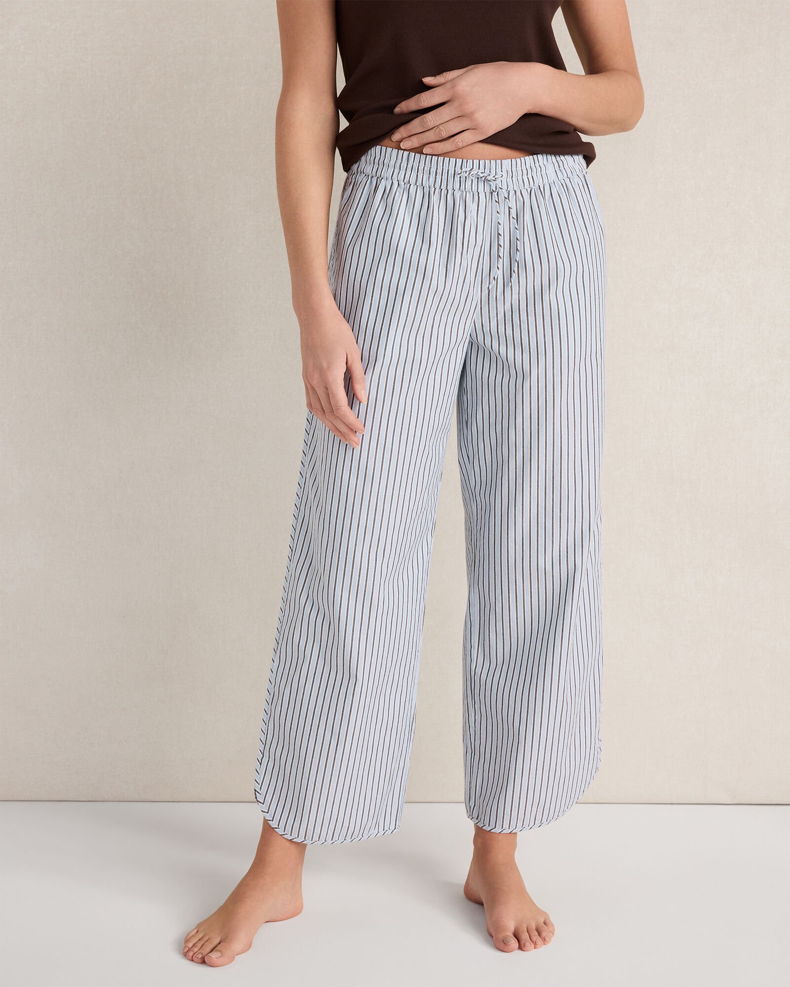 Organic Cotton Poplin Iris Stripe Pajama Pants