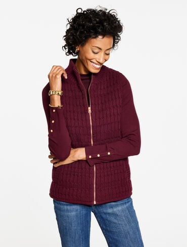 Cable Knit Quilted Vest