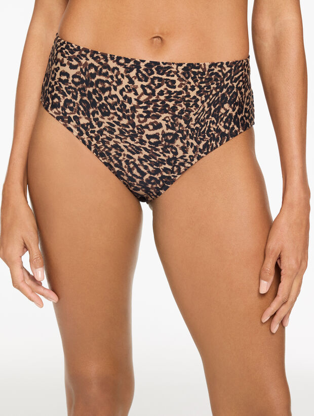 Aqua Club High Waist Swim Bottom - Leopard