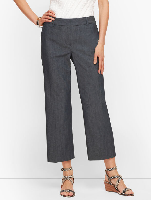 Straight Leg Crop Pants - Polished Denim