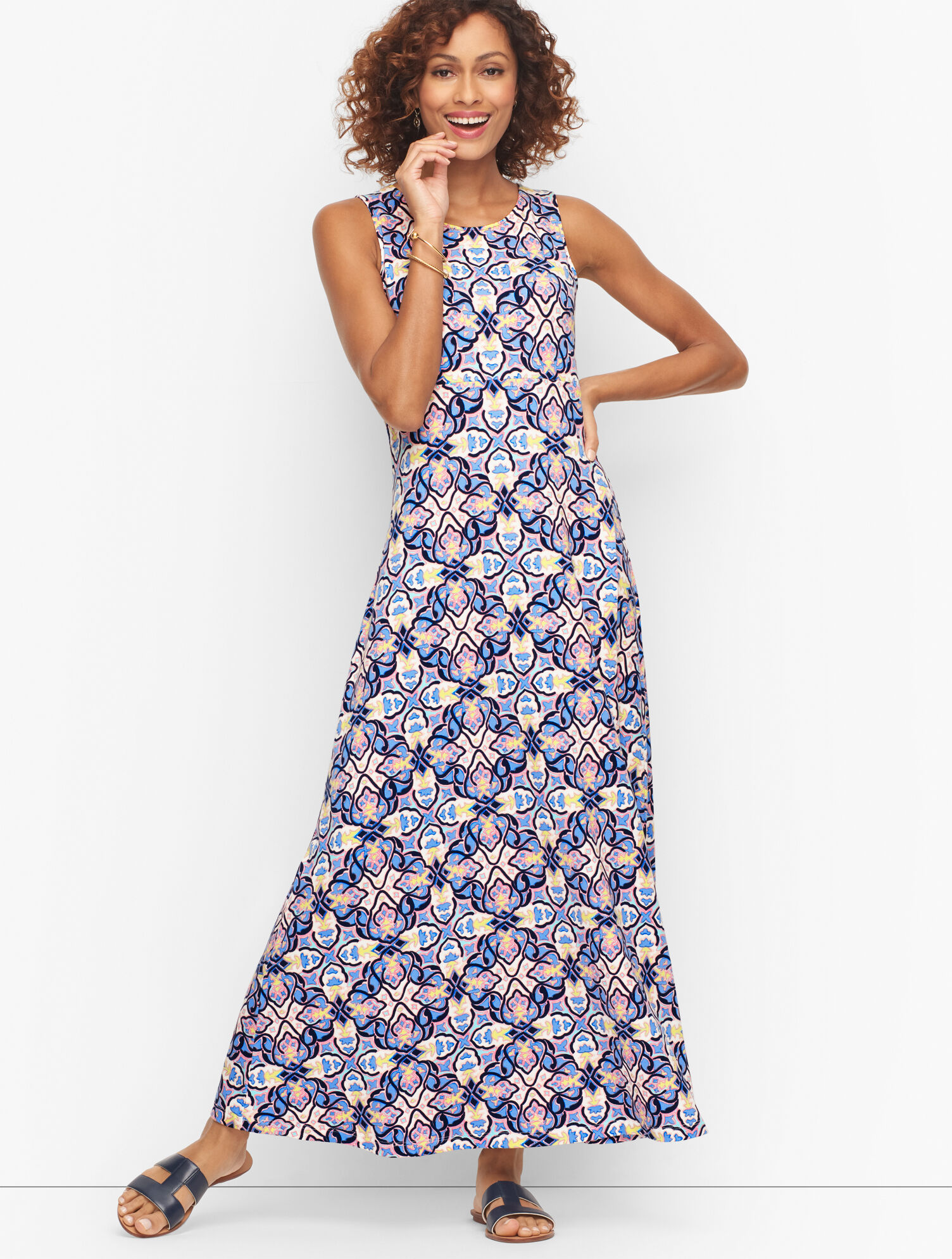 Twist Back Maxi Dress - Roxbury Medallion | Talbots