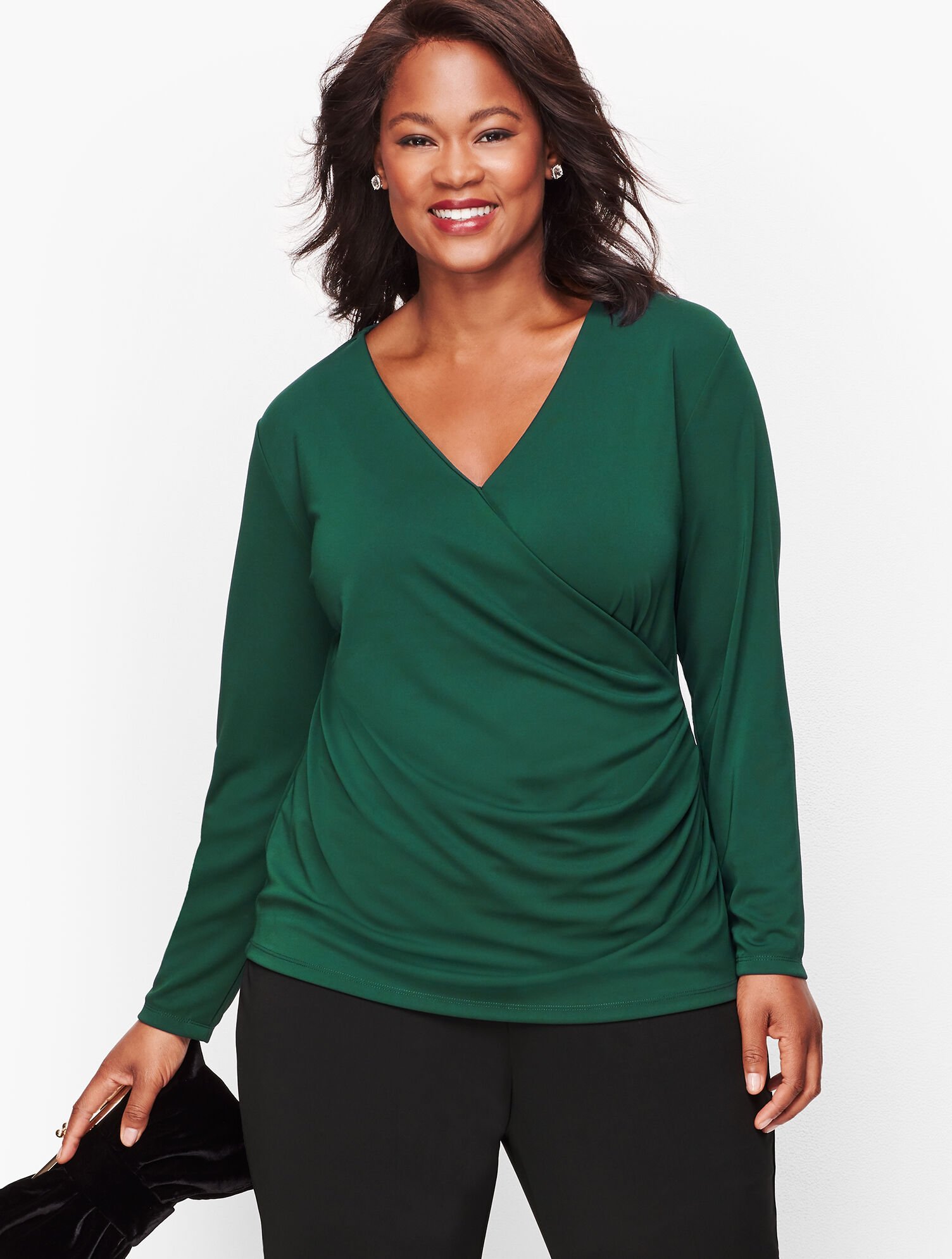 Knit Jersey Wrap Top Talbots - Main Image
