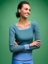 Ribbed Square Neck Sweater - Plaited Stripe