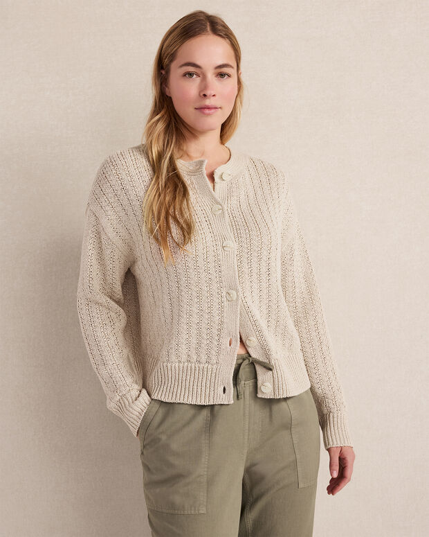 Linen Tape Yarn Cardigan
