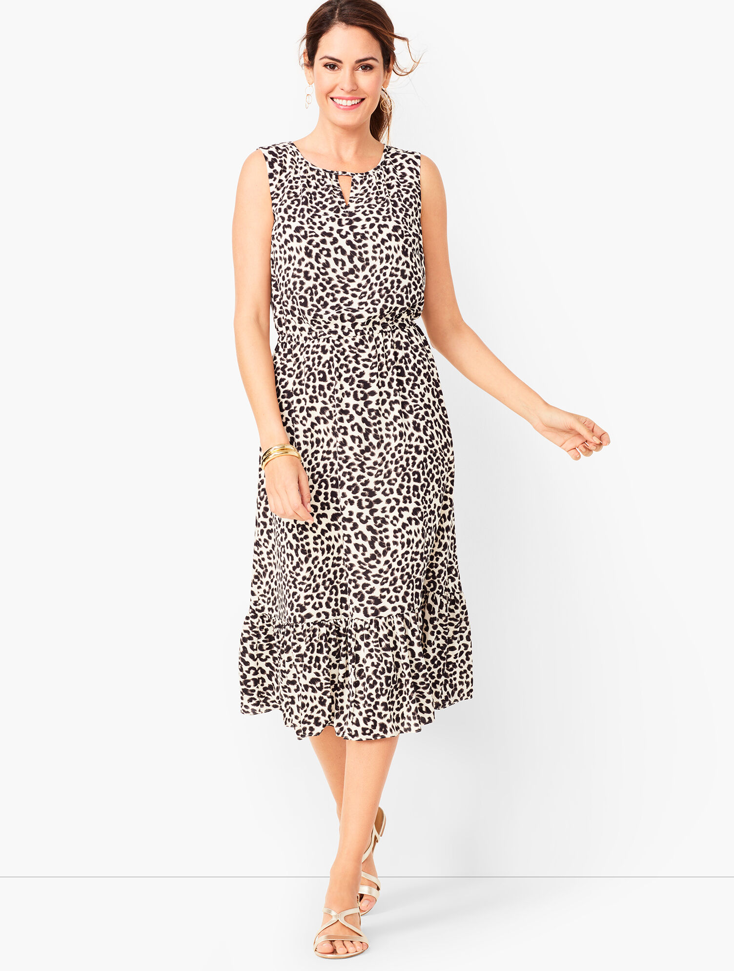 Leopard-Print Midi Dress