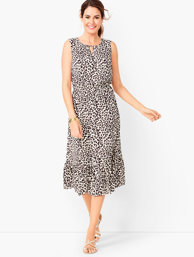 Leopard-Print Midi Dress