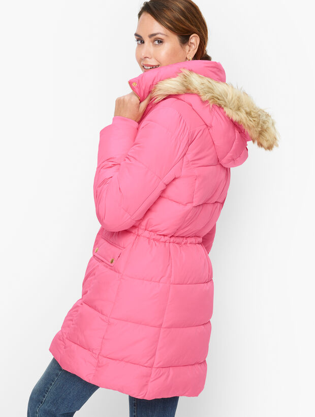 Faux Fur Hooded Down Alternative Puffer Coat Talbots