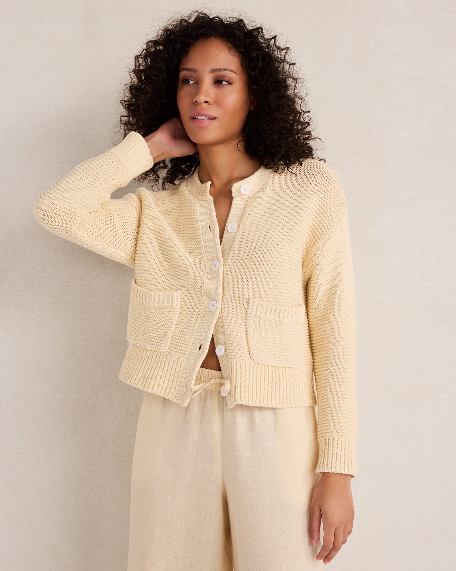 Cotton Link Stitch Cardigan