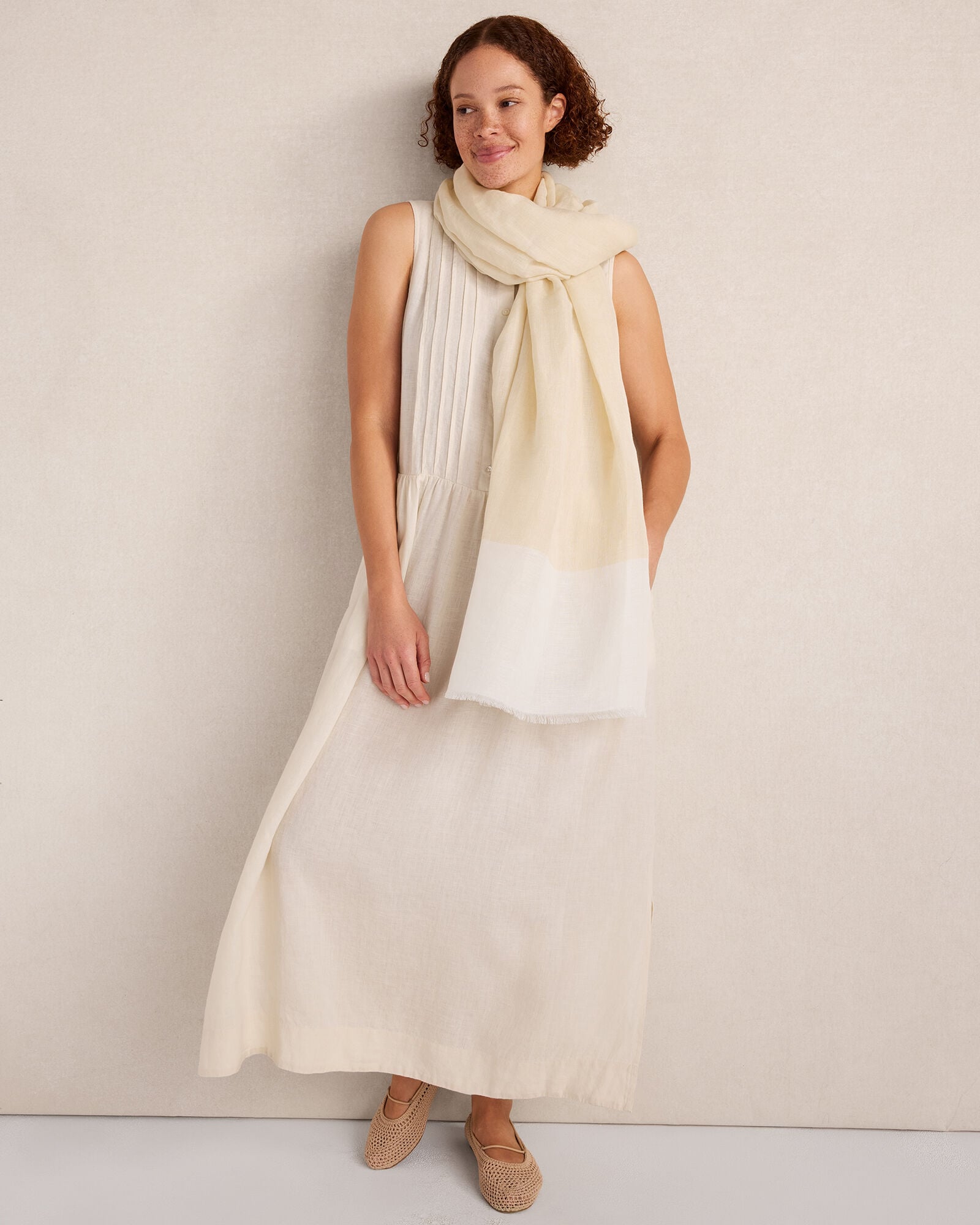 Linen Pintuck Midi Dress | Haven Well Within Linen Pintuck Midi Dress | Haven Well Within