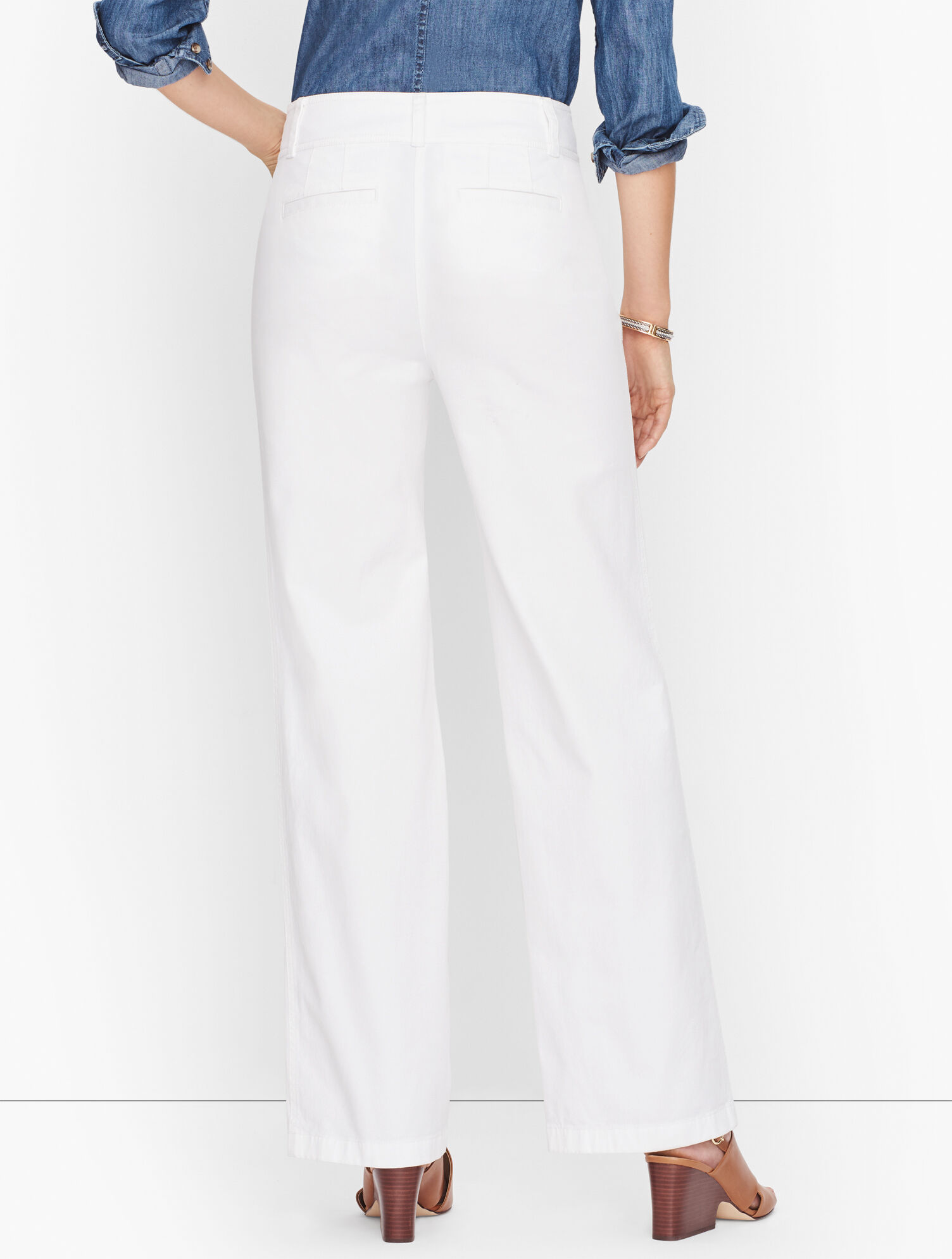 Twill Wide Leg Chinos