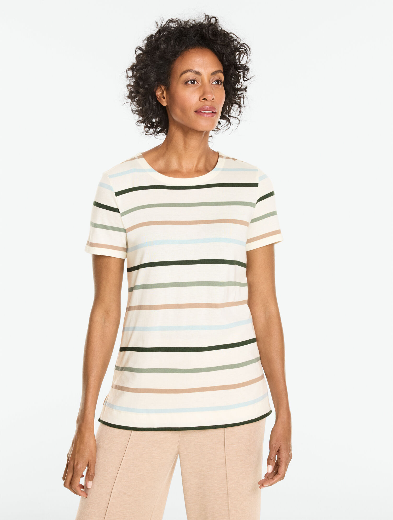 Supersoft Jersey Short Sleeve Crewneck Tee - Earth Stripe