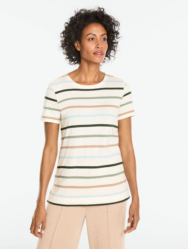 Supersoft Jersey Short Sleeve Crewneck Tee - Earth Stripe