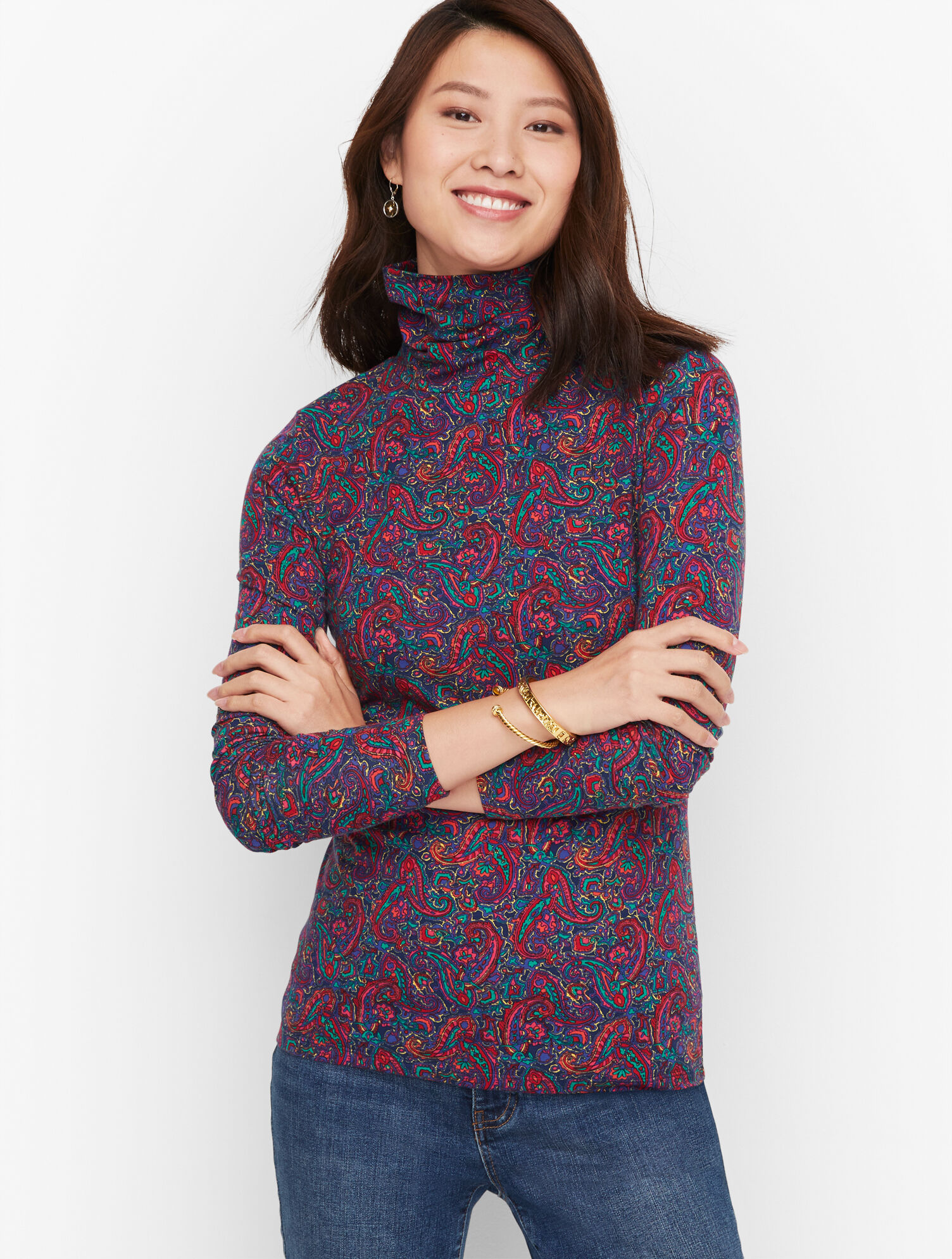 Cotton Turtleneck - Charlestown Paisley | Talbots