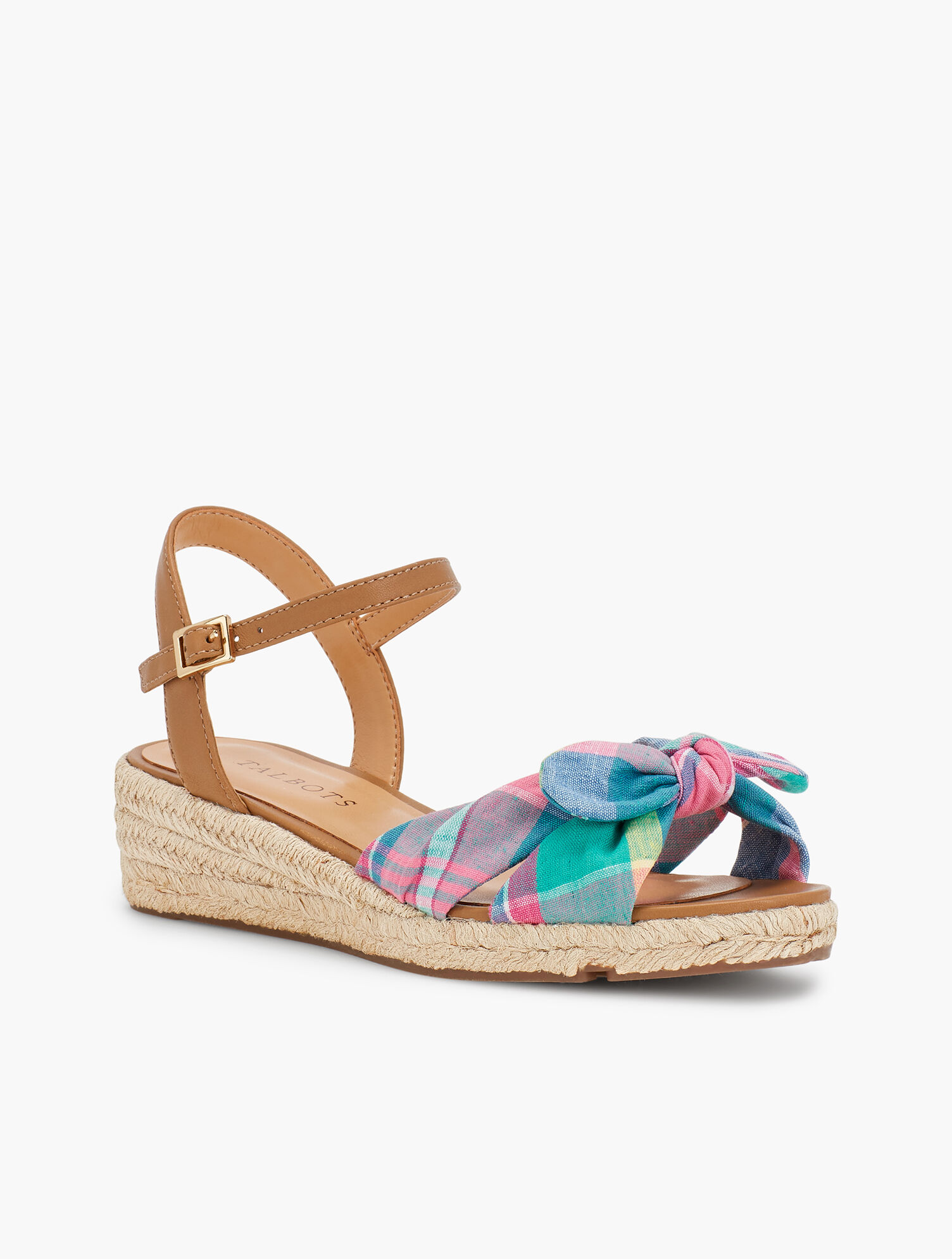 Pamela Knotted Espadrille Wedges - Madras Plaid | Talbots