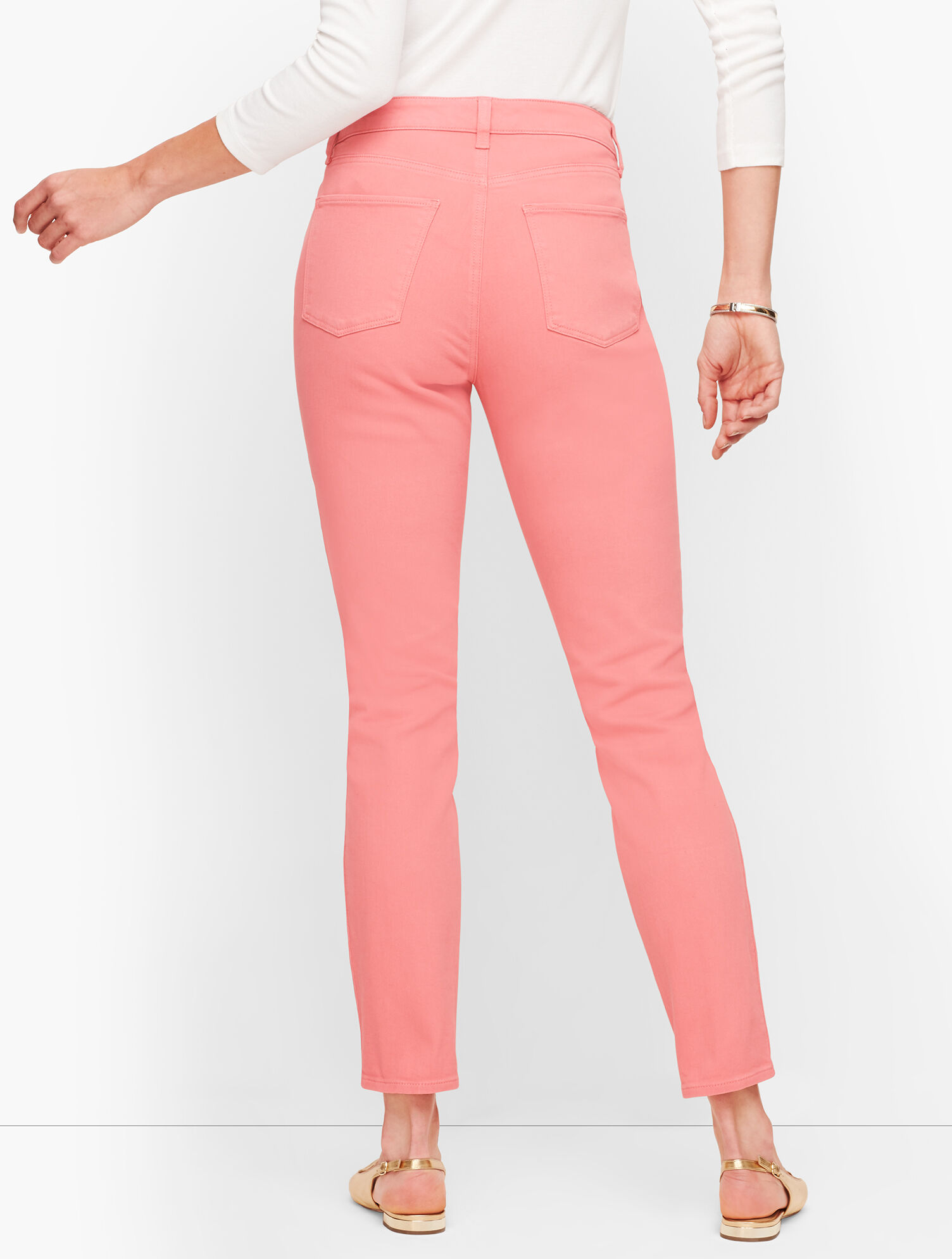 Slim Ankle Jeans - Curvy Fit - Garment Dyed Dusty Peach