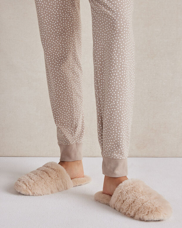 Faux Fur Channel Slippers